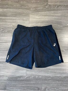 Asics Men’s Dark Grey Grid Athletic Running Shorts